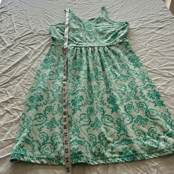 Tehama Teal Built in Bra Floral Stretch Dress Poly Sz S - Picture 8 of 11